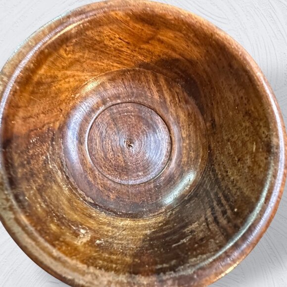 Sheesham Hand-Crafted Wooden Bowls Matching Spoons Set Of 4 With Floral Inlay De - Picture 13 of 16